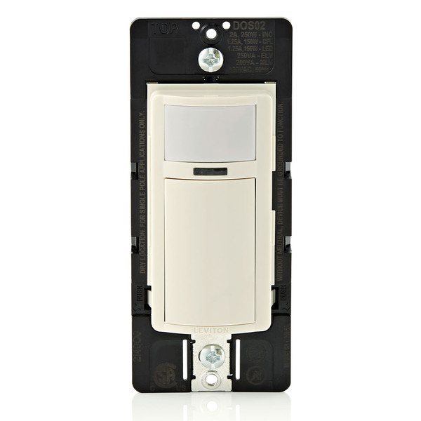 Leviton DOS02-1LT Decora Occupancy Motion Sensor Light Switch, Auto-On, 2A, Single Pole