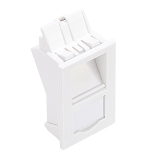 Leviton LI137-AW1 LJ6C-Style Wallplate Insert, 25mm x 38mm, Angled, 1-Port, White