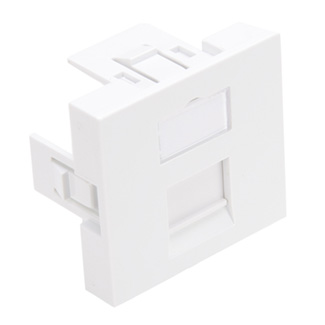 Leviton LI145-2W1 French-Style Wallplate Insert, 45mm x 45mm, Flat, 1-Port, White
