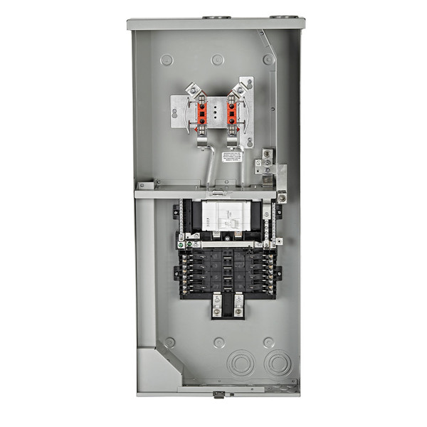 Leviton LP815-TMC 150A Outdoor Meter Main Combo, 8 Spaces, Ringless with Internal Trough