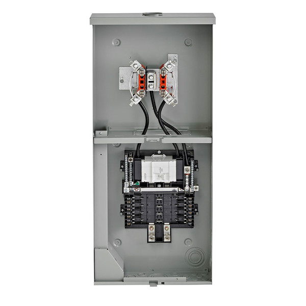 Leviton LP820-HMC 200A Outdoor Meter Main Combo, 8 Spaces, Ringless with Horn Bypass