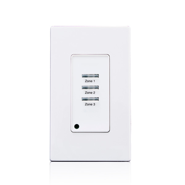 Leviton LVS-3W Low Voltage Pushbutton Station, 3 Button-On/Off, 1 Gang, White