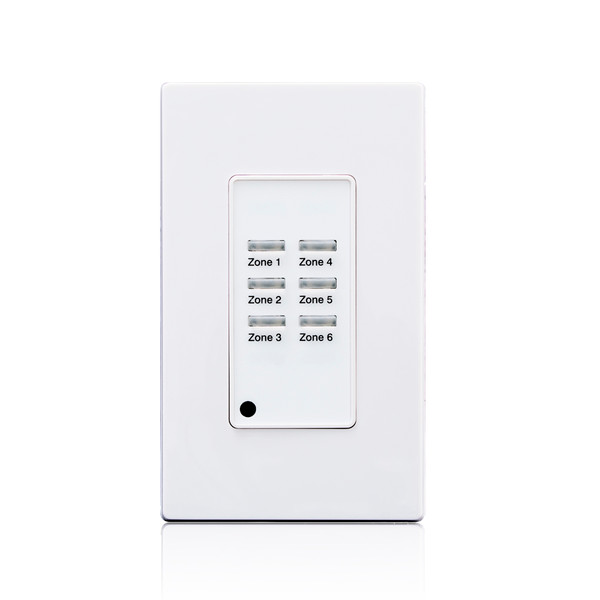 Leviton LVS-6W Low Voltage Pushbutton Station, 6 Button-On/Off, 1 Gang, White
