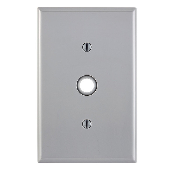 Leviton PJ11-GY Gray 1-Gang .406 Inch Hole Device Telephone/Cable Wallplate, Midway Size