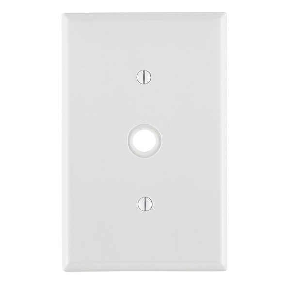 Leviton PJ11-W White 1-Gang .406 Inch Hole Device Telephone/Cable Wallplate, Midway Size
