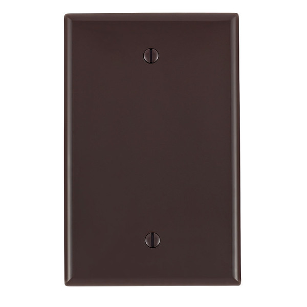 Leviton PJ13 1-Gang No Device Blank Wallplate, Midway Size, Thermoplastic Nylon, Box Mount, - Brown