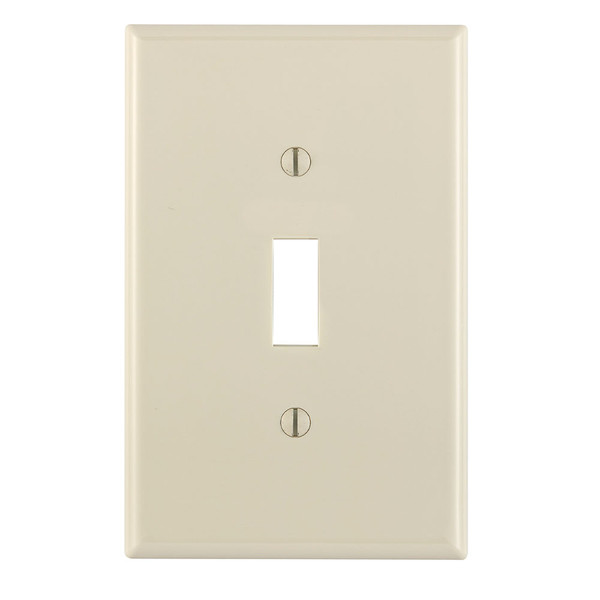Leviton PJ1-T Light Almond Brown 1-Gang Toggle Wallplate, Midway Size, Device Mount