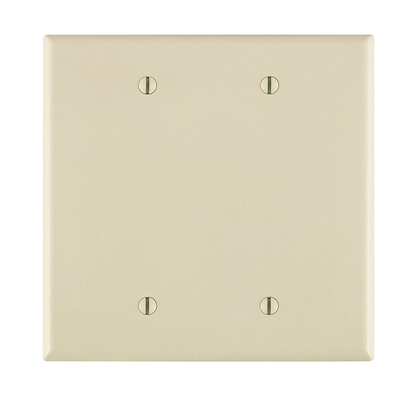 Leviton PJ23-T 2-Gang No Device Blank Wallplate, Midway Size, Thermoplastic Nylon, Box Mount, - Light Almond