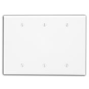 Leviton PJ33-W 3-Gang, Midway Size White Blank Wallplate