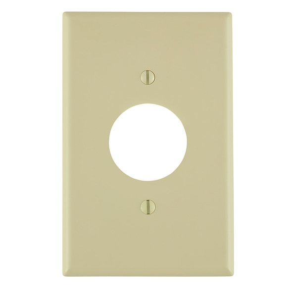 Leviton PJ7-I 1-Gang Single 1.406 Inch Hole Device Receptacle Wallplate, Midway Size, Thermoplastic Nylon, Device Mount. Ivory