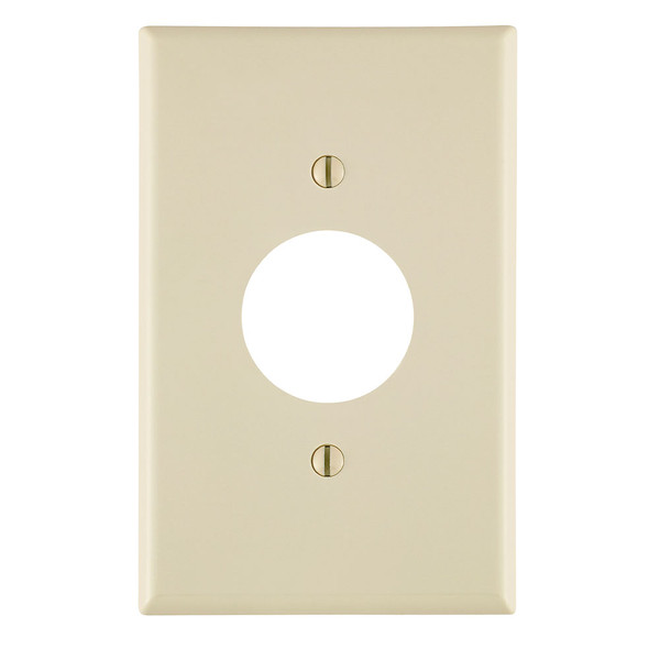 Leviton PJ7-T 1-Gang Single 1.406 Inch Hole Device Receptacle Wallplate, Midway Size, Thermoplastic Nylon, Device Mount, - Light Almond