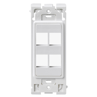 Leviton RE640-WW4 4-Port Renu Insert, White on White
