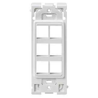 Leviton RE640-WW6 6-Port Renu Insert, White on White