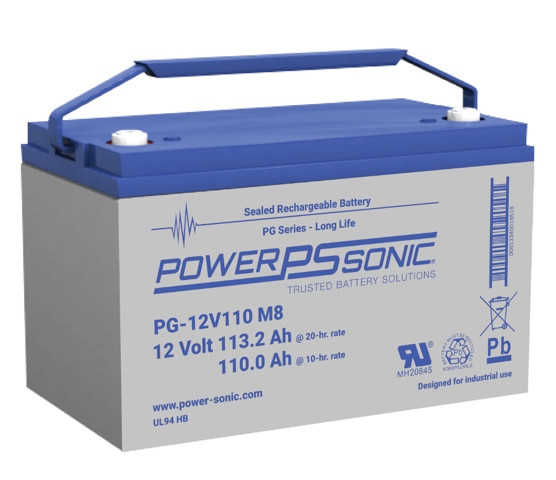 Power Sonic PG-12V110 M8 12V 113.2Ah Long Service Life VRLA Battery
