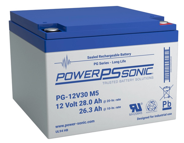 Power Sonic PG-12V30 M5 12V 28Ah Long Service Life VRLA Battery