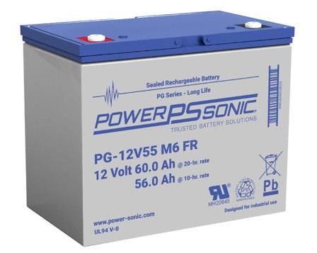 Power Sonic PG-12V55S M6 FR 12V 60Ah Long Service Life VRLA Battery
