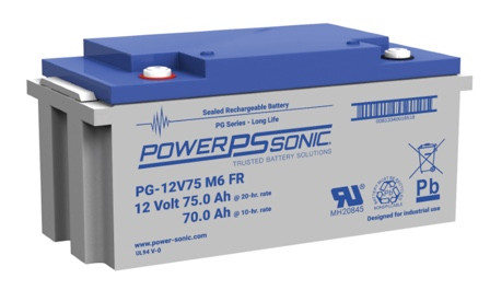 Power Sonic PG-12V75 M6 12V 75Ah Long Service Life VRLA Battery