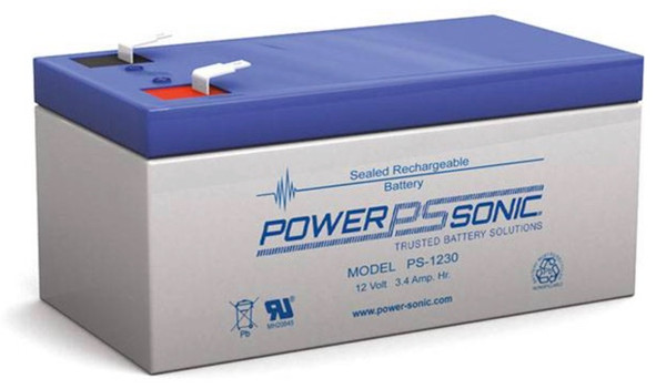Power Sonic PS-1230 F1 12V 3.4Ah General Purpose VRLA Battery
