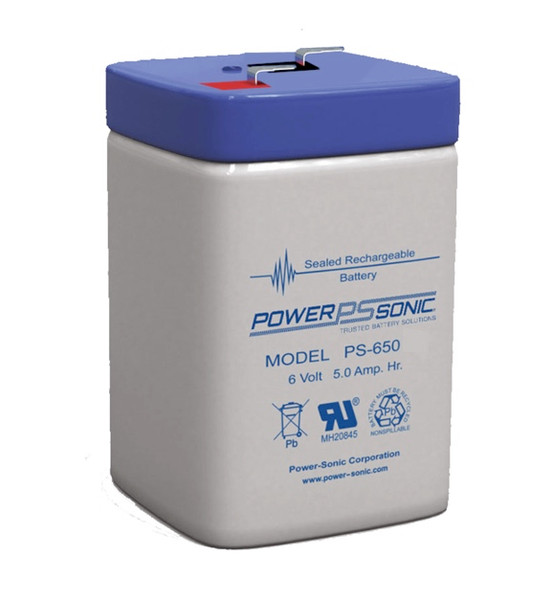 Power Sonic PS-650LF F1 6V 5Ah General Purpose VRLA Battery