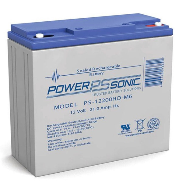 Power Sonic PS-12200HD M6 12V 21Ah Heavy Duty VRLA Battery