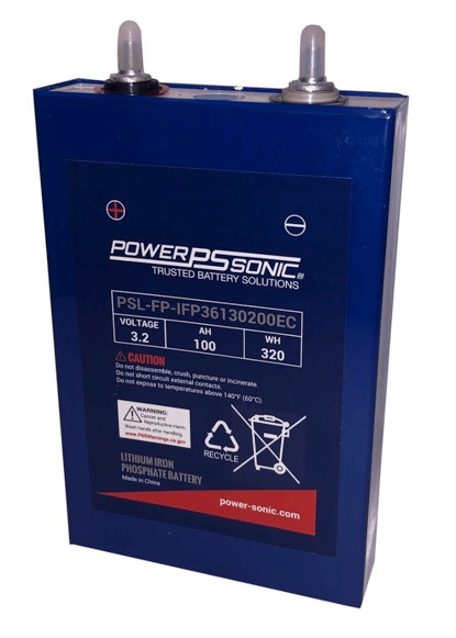 Power Sonic PSL-FP-IFP36130200EC 3.2V 100AH LiFePO4 Energy Cell Battery