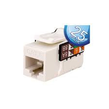 Vertical Cable 352-V2700/BW/25 Cat6 White Data Grade Keystone Jack, 25 Pack