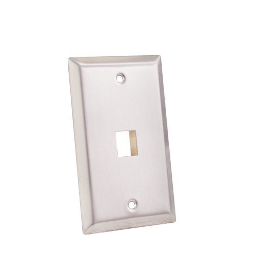 Vertical Cable 304-J2652/1P/S 1-Port Stainless Steel Keystone Wall Plate