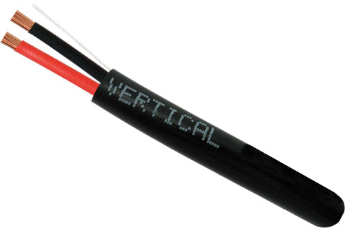 Vertical Cable 209-2324/BK High Strand Audio Cable 12AWG 2 Conductor Stranded (65 Strand) PVC Jacket 500Ft Pull Box Wire Black