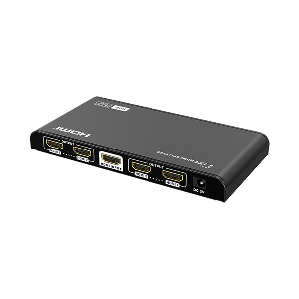 Avycon AVA-HDMI-SPT-1IN4OUT-HDR2 HDMI Splitter, 1 In / 4 Out, HDMI 3D and 4K & 2K Support, HDCP Compliance, HDR2, includes DC5V power supply