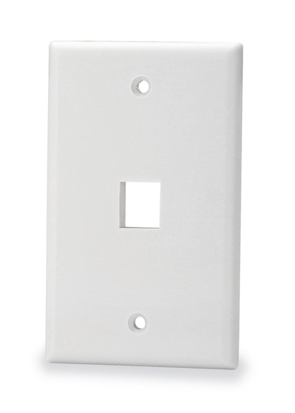 SignaMax SKF-1-WH 1-Port Single Gang Keystone Faceplate w/o Labeling, White