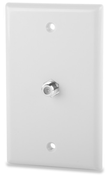 SignaMax SCF-1F-WH 1-Port Plastic F-Type Wall- Mount Plate, White