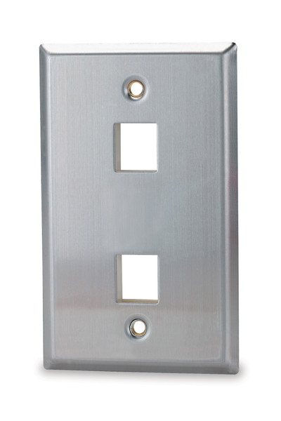 SignaMax SSKF-2 2-Port Single Gang Stainless Steel Faceplate