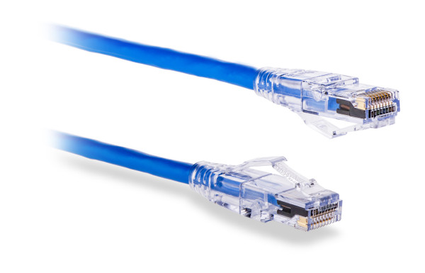 SignaMax C6A-114BU-3FB Category 6A U/UTP Patch Cord Snag-Proof Boot, Blue, 3 ft.
