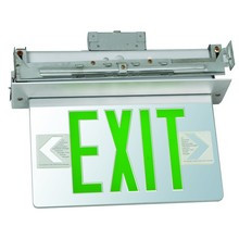 Morris 73415 Recessed Mount Edge Lit Exit Sign Double Sided Legend Green LED Aluminum Housing