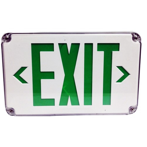 Morris 73453 LED Wet Location Exit Signs Green Legend