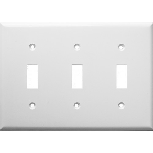 Morris 81031 White 3 Gang Lexan Toggle Switch Wall Plate