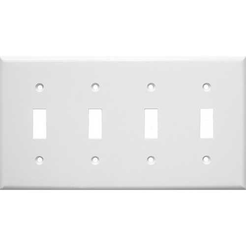 Morris 81041 White 4 Gang Lexan Toggle Switch Wall Plate