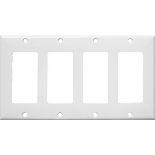 Morris 81141 White 4 Gang Decorative/GFCI Lexan Wall Plate