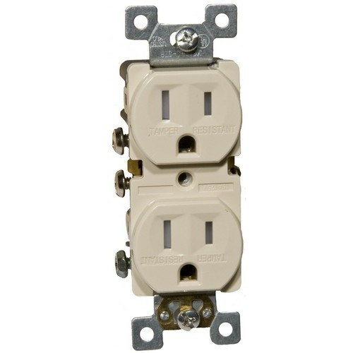 Morris 81950 Ivory 15A-125V Residential Grade Tamper Resistant Duplex Receptacle