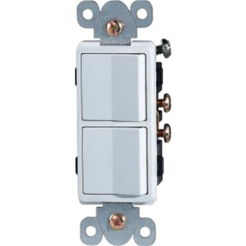 Morris 81981 Commercial Grade White 15A-120/277V Decorative Double Rocker Switch