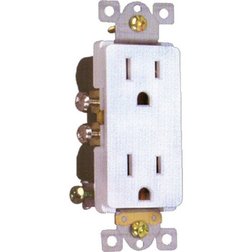 Morris 82016 White 15A-125V Decorative Duplex Receptacle