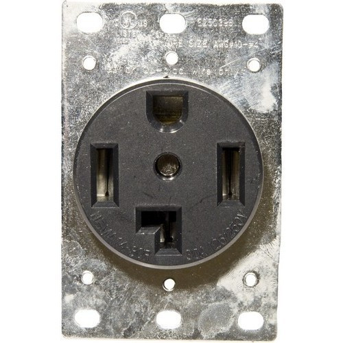 Morris 82522 Black 30A Flush Dryer Receptacle