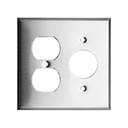 Morris 83550 Stainless Steel 2 Gang, 1 Duplex & 1 Single Receptacle Wall Plate