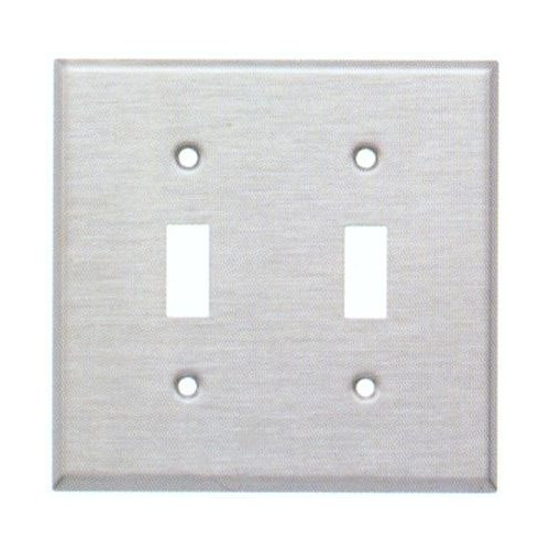 Morris 83812 Stainless Steel 2 Gang Toggle Switch Wall Plate