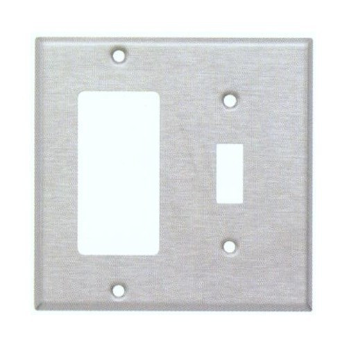 Morris 83860 Stainless Steel 2 Gang, 1 Toggle & 1 Decorative/GFCI Wall Plate