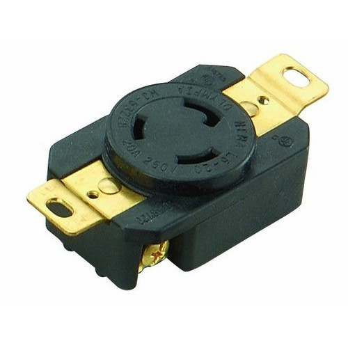 Morris 89738 2 Pole, 3 Wire 20A 250V Twist Lock Wall Mount Receptacle