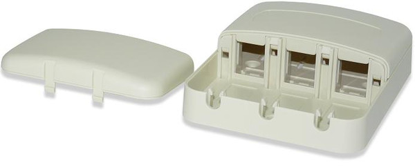 SignaMax SMKT-3 3-Port Surface Mount Tamper Proof Box, Ivory