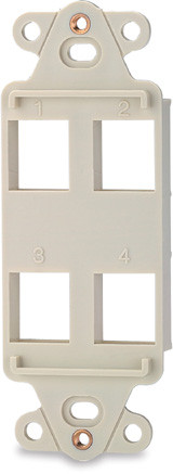 SignaMax DA-4-GY 4-Port Decora Style Keystone Adapter, Gray