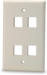 SignaMax SKF-4-BK 4-Port Single Gang Black Keystone Faceplate