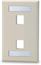 SignaMax SKFL-2-DI 2-Port Single Gang Dark Ivory Keystone Faceplate